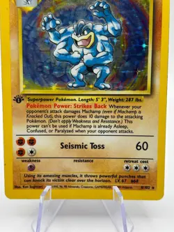 Pokemon TCG Base Set 1st Edition - Machamp 8/102 Rare Holo Heavily Played - Image 3