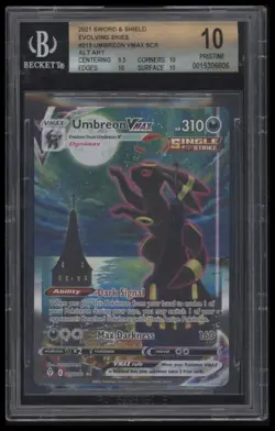 BGS 10 Fa/Umbreon VMAX SCR 2021 Pokemon Sword & Shield Evolving Skies #215 - Image 1