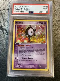 Pokemon Psa 9 Unown (K) Holo K/28 Unseen Forces 2005 - Image 1