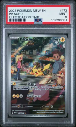 2023 POKEMON MEW EN-151 ILLUSTRATION RARE #173 PIKACHU PSA 9 - Image 1