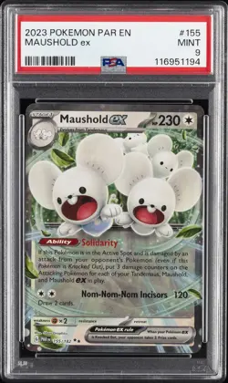 2023 POKEMON PAR EN-PARADOX RIFT #155 MAUSHOLD EX PSA 9 - Image 1