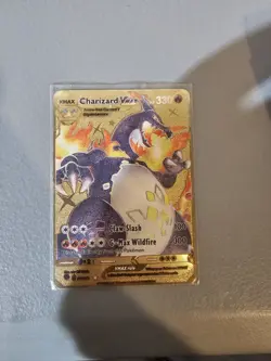 Pokemon TCG Metal Card Shiny Charizard VMAX Single Gold Hard Metal - Image 1
