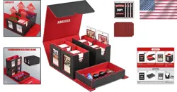 5 in 1 Card Deck Box for MTG - Stylish Black & Red Storage for 400+ Cards - Image 2