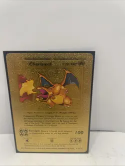 Charizard Gold Foil Pokemon Card 1995-1999 Nintendo - Mint Fan Art Collectible - Image 1