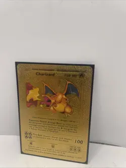 Charizard Gold Foil Pokemon Card 1995-1999 Nintendo - Mint Fan Art Collectible - Image 2