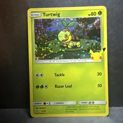 Turtwig 4/25 - McDonald's Collection 2021 - Promo Holo Pokemon Card - NM - Image 1