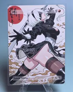 Nier 2B, Waifu the Gathering, Custom Anime Waifu Female Trading Card non holo - Image 1