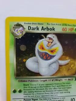 Dark Arbok Team Rocket Holo Base Pokemon Card WOTC NM + - Image 3