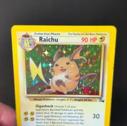 Pokemon Raichu 14/62 Fossil Holo Rare 90 HP Unlimited Pokemon TCG Card 1999 - Image 2