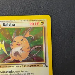 Pokemon Raichu 14/62 Fossil Holo Rare 90 HP Unlimited Pokemon TCG Card 1999 - Image 4