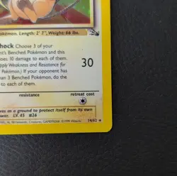 Pokemon Raichu 14/62 Fossil Holo Rare 90 HP Unlimited Pokemon TCG Card 1999 - Image 5