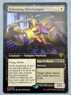 Scheming Silvertongue (Extended Art) - MTG Secrets of Strixhaven Rare SOS 329 NM - Image 1