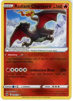 Radiant Charizard 20/159 - Crown Zenith - Radiant Rare Holo NM Pokemon TCG - Image 1