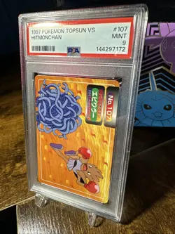 1997 Pokemon Japanese Topsun VS #107 Hitmonchan PSA 9 - Image 2
