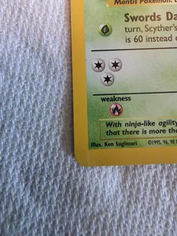 Pokemon TCG Scyther Base Set 2 17/130 Holo Rare Basic 70 HP English 2000 - Image 3