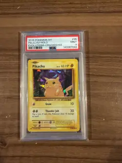 Pokemon Pikachu Cracked Ice Holo #35 from Evolutions in a PSA 9 - Image 1