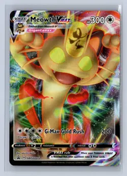 2020 Pokemon Sword & Shield Black Star Promo Meowth VMAX #SWSH005 - Image 1