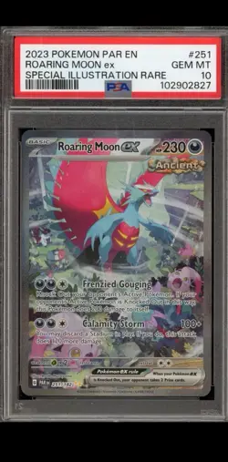 Roaring Moon Ex 251/182 PSA 10 Pokemon Paradox Rift Gem Mint - Image 1