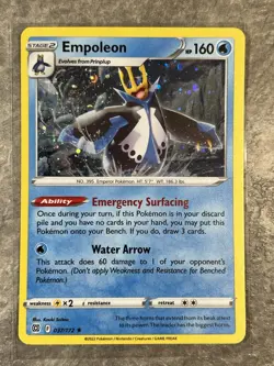Empoleon 037/172 Pokemon TCG Swsh09: Brilliant Stars Holo Rare (Light Play) - Image 1