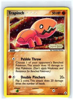 Trapinch 67/92 Common Legend Maker Pokemon Reverse Holo Damaged - Image 1