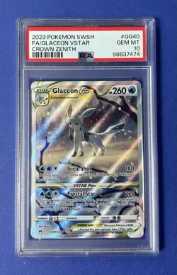 2023 Pokemon SWSH FA/Glaceon VStar Crown Zenith #GG40 PSA 10 GEM MT - Image 1