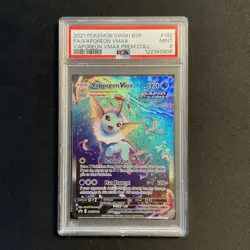 Vaporeon VMAX SWSH182 PSA 9 Black Star Promo Card 2021! - Image 1
