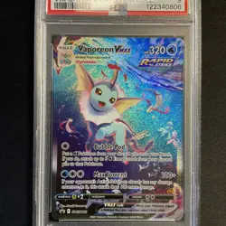 Vaporeon VMAX SWSH182 PSA 9 Black Star Promo Card 2021! - Image 4
