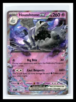 💥 Pokemon TCG Houndstone EX 102/197 2023 Obsidian Flames Double Rare HOLO - Image 1