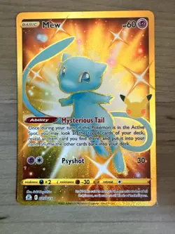 Pokemon Mew 025/025 Celebrations Classic Collection Secret Rare Full Art Holo - Image 3