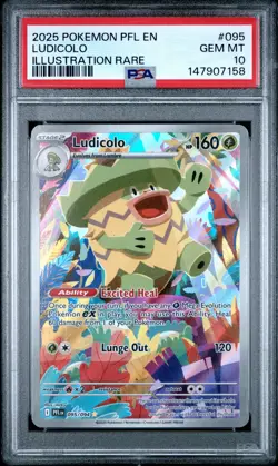2025 POKEMON PFL EN-PHANTASMAL FLAMES ILLUSTRATION RARE #095 LUDICOLO PSA 10 - Image 1