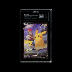 TAG 1 Pokemon Pikachu V Lost Origin Trainer Gallery TG16/TG30 Full Art Holo - Image 1