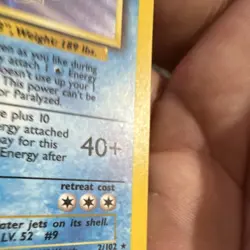 Pokemon Blastoise Base Set Holo Rare 2/102 English 1999 100 HP Stage 2 WotC - Image 3