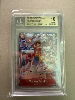2025 Monkey D. Luffy ST10-006 One Piece Day Dallas Promo Giveaway BGS 10 PRISTIN - Image 1