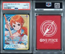 ONE PIECE NAMI 2025 OP11-A FIST OF DIVINE SPEED #041 ALT ART PSA 10 - Image 1