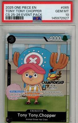 2025 One Piece P-065 Tony Tony Chopper Championship CS 25-26 Event Pack PSA 10 - Image 1