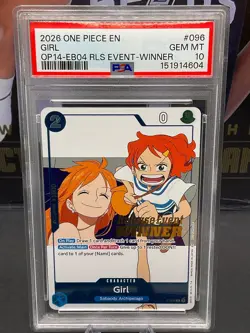 2026 One Piece English P-096 Girl OP14-EB04 Release Event Winner PSA 10 GEM MINT - Image 1