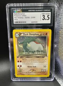 Dark Donphan Neo Destiny First Edition Holo #3 CGC 3.5 Pop 1 Pokemon Card -Swirl - Image 1