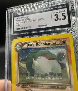 Dark Donphan Neo Destiny First Edition Holo #3 CGC 3.5 Pop 1 Pokemon Card -Swirl - Image 3