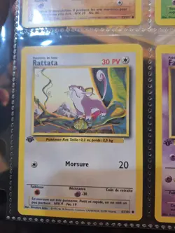 Rattata 1st Edition French Base Set 61/102 NM Pokemon Card 1999 Vintage TCG - Image 1