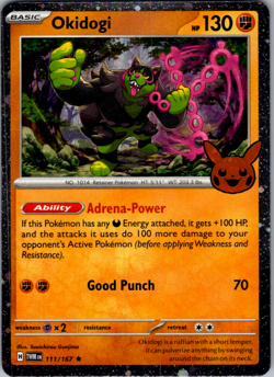 Okidogi 111/167 Cosmo Holo Trick or Treat English Pokemon Card - Image 1