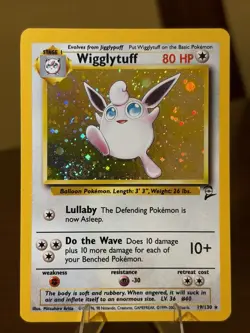 Pokemon Wigglytuff Base Set 2 SWIRL Holo Rare Card 19/130 NM - Image 1