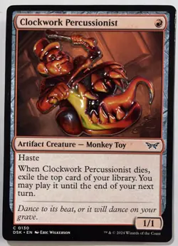 Magic The Gathering Clockwork Percussionist Pin MagicCon 24 Exclusive Duskmourn - Image 1