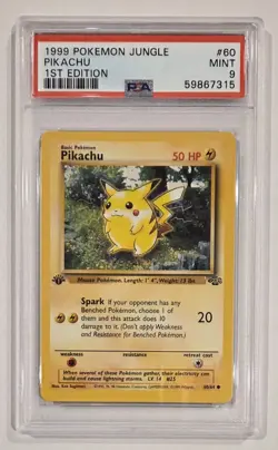 1999 POKEMON JUNGLE PIKACHU, 1ST EDITION, PSA 9, #60, BOX SHIP FOR PROTECTION - Image 1