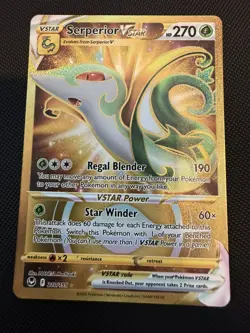 Pokemon TCG - Serperior VSTAR 210/195 - Silver Tempest - Hyper Gold Rare - NM/M - Image 1