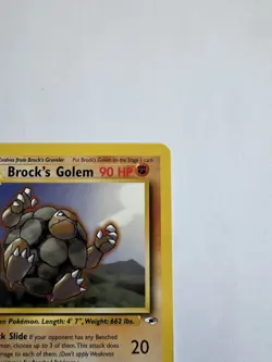 Pokemon Brock's Golem 020/132 Gym Heroes Rare Stage 2 90 HP Regular 2000 English - Image 5