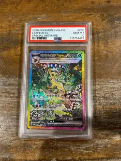 POKEMON 2025 SV8a Korean Special Art Rare LEAFEON EX #200 PSA 10 Gem Mint - Image 1