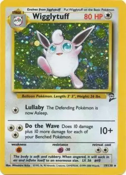 Heavily Played Wigglytuff - 19/130 - Holo Rare - Unlimited Edition Pokemon Base - Image 1