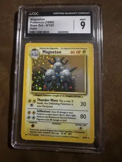 Pokemon TCG Magneton Base Set Unlimited Holo Rare 9/102 CGC 9 Mint ~PSA - Image 1
