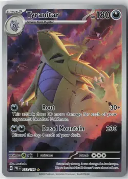 TYRANITAR 222/193 ILLUSTRATION RARE PALDEA EVOLVED POKEMON NM - Image 1