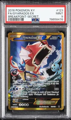 2016 POKEMON XY BREAKPOINT SECRET #123 FULL ART/GYARADOS EX PSA 9 - Image 1